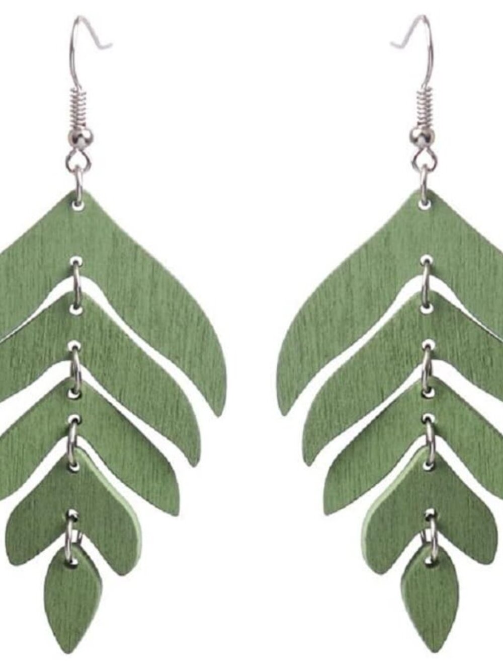Nature Wooden Leaf Drop Dangle Earrings Wood Palm Leaves for Women Handmade Ligh